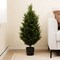 Costway 1/2 Pack 37.5" Artificial Topiary Cedar Tree with Cement Plastic Pot & Realistic Moss